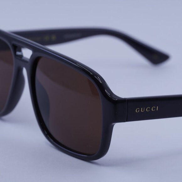 Gucci GG1342S 005 Sunglasses Grey Aviator Frame, Brown Lenses - Picture 9 of 10